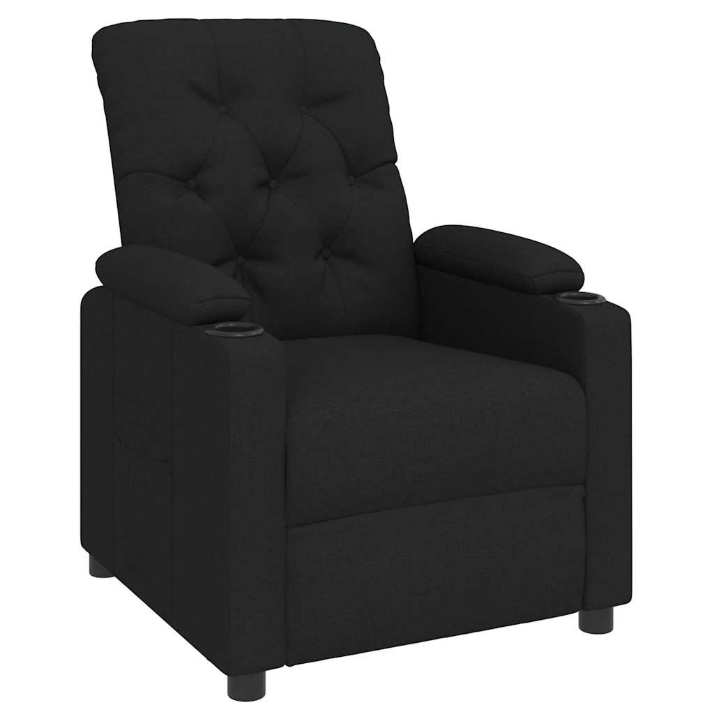 vidaXL Fauteuil verstelbaar stof zwart, foto 3