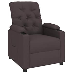 Polohovací křeslo tmavě hnědé textil - obrázek 2