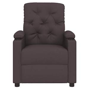 Polohovací křeslo tmavě hnědé textil - obrázek 3
