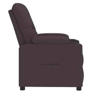 Polohovací křeslo tmavě hnědé textil - obrázek 4