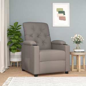 Polohovací křeslo taupe textil - obrázek 1