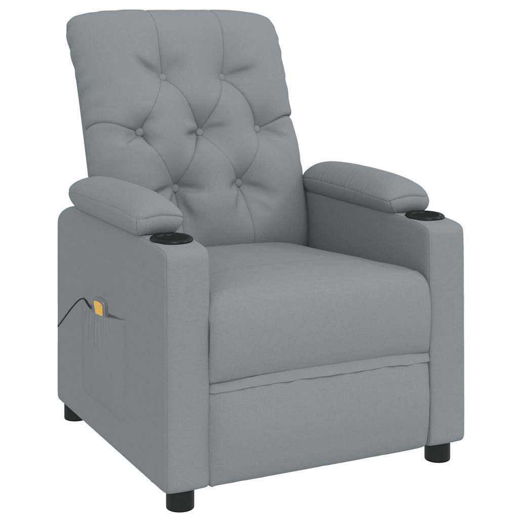 vidaXL Massagestoel stof lichtgrijs