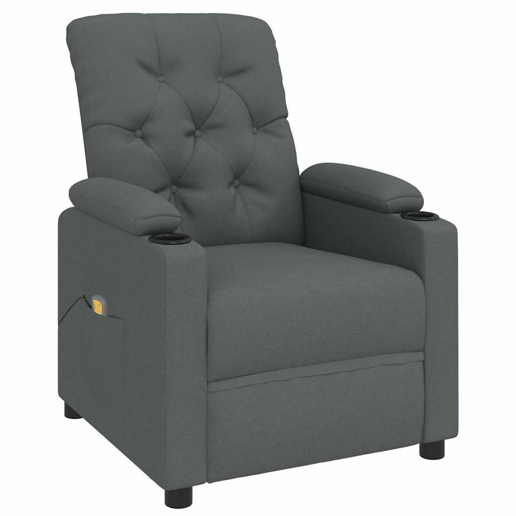 vidaXL Massagestoel stof donkergrijs