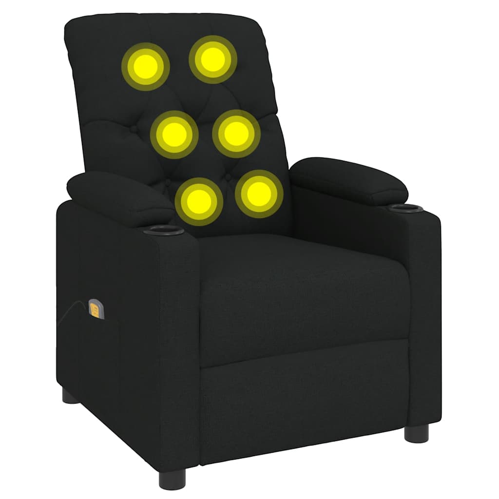 Fauteuil de massage Noir Tissu