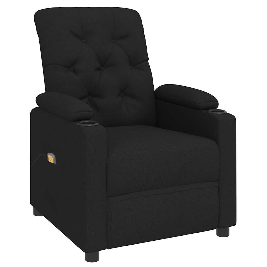 vidaXL Massagestoel stof zwart