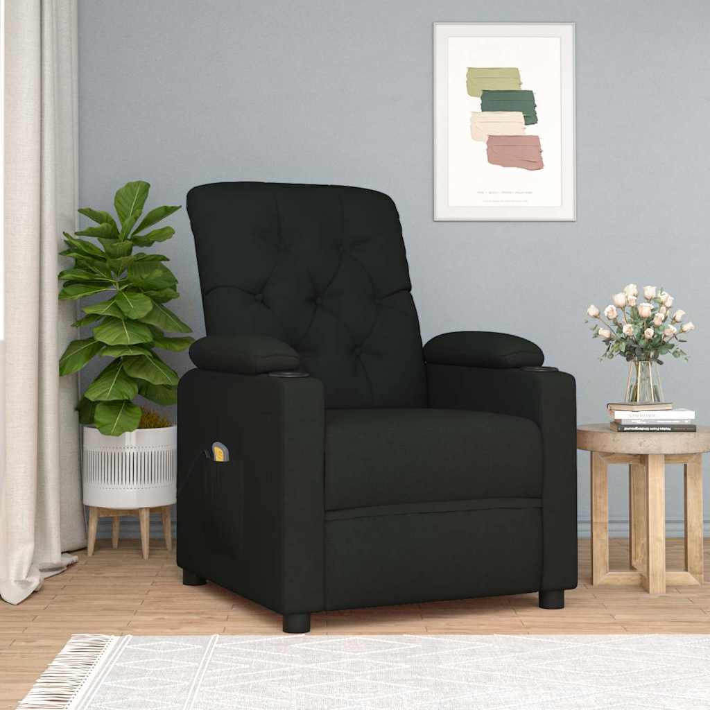 vidaXL Massagesessel Schwarz Stoff