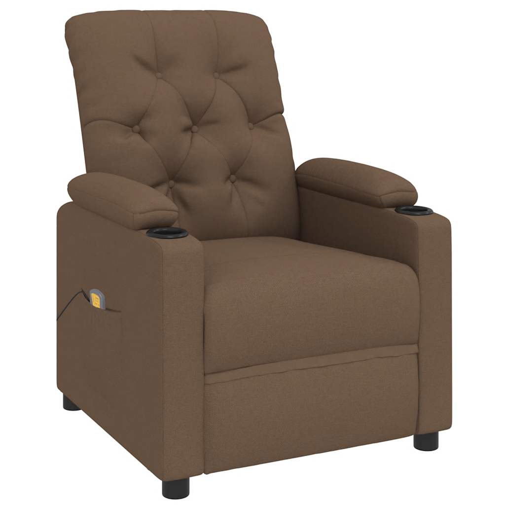 vidaXL Massagestoel stof bruin