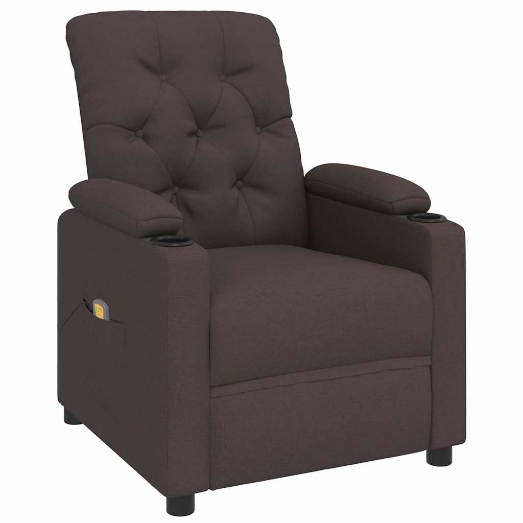 vidaXL Massagestoel stof donkerbruin