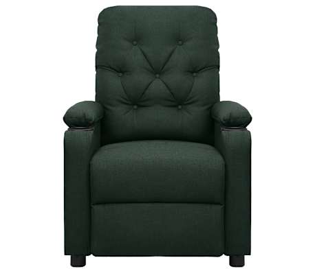 vidaXL Masažinis krėslas, tamsiai žalios spalvos, audinys