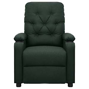 vidaXL Masažinis krėslas, tamsiai žalios spalvos, audinys