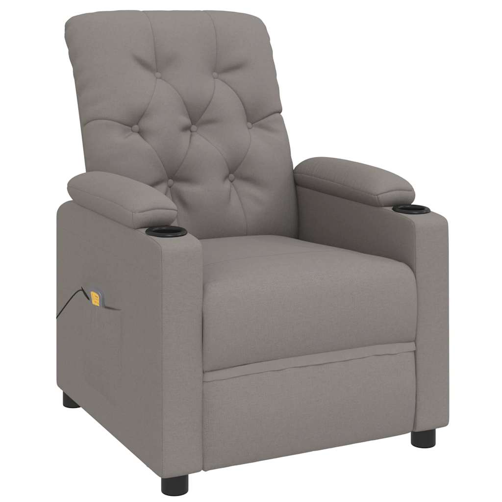 vidaXL Massagestoel stof taupe