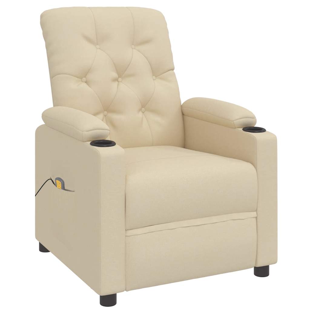 vidaXL Massagestoel stof crèmekleurig