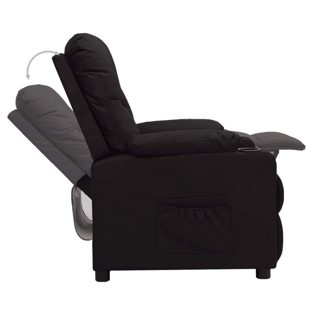 Fekete műbőr dönthető szék 