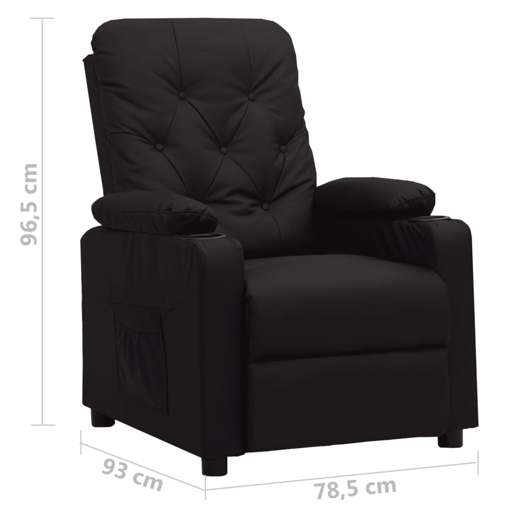 Fekete műbőr dönthető szék 