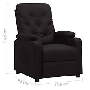 Polohovací křeslo černé umělá kůže - obrázek 8