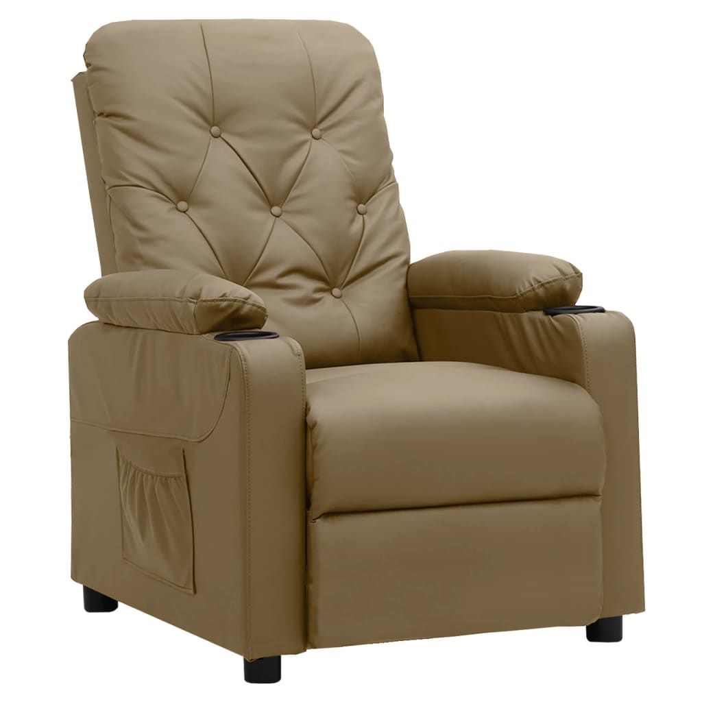 vidaXL Fauteuil verstelbaar kunstleer cappuccinokleurig