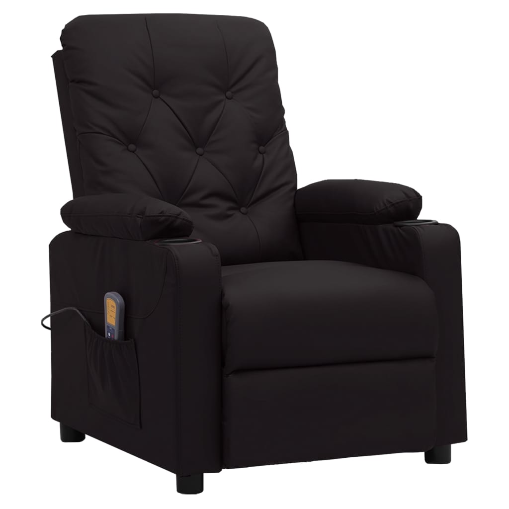 vidaXL Massagesessel Schwarz Kunstleder