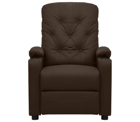 vidaXL Masažinis krėslas, rudos spalvos, dirbtinė oda