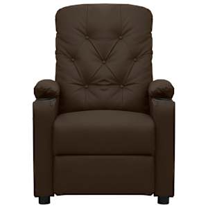 vidaXL Masažinis krėslas, rudos spalvos, dirbtinė oda