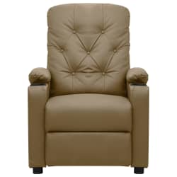 vidaXL Fotoliu de masaj rabatabil, cappuccino, piele ecologică