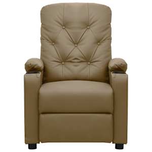 vidaXL Masažinis krėslas, kapučino spalvos, dirbtinė oda