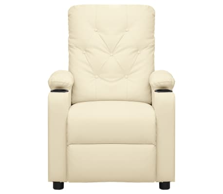 vidaXL Fauteuil de massage Cr&egrave;me Similicuir