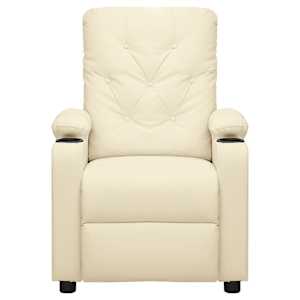 vidaXL Fauteuil de massage Cr&egrave;me Similicuir