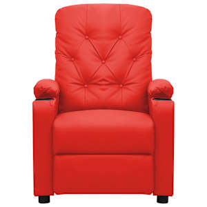 vidaXL Masažinis krėslas, raudonos spalvos, dirbtinė oda