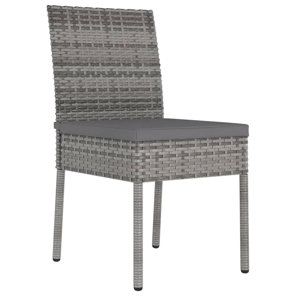 Thumbnail - vidaXL Garten-Essstühle 4 Stk. Poly Rattan Grau