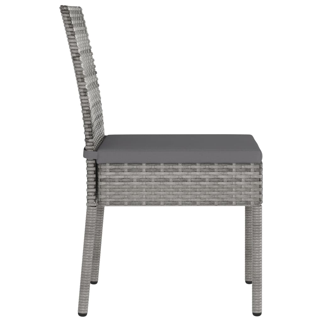 Thumbnail - vidaXL Garten-Essstühle 4 Stk. Poly Rattan Grau