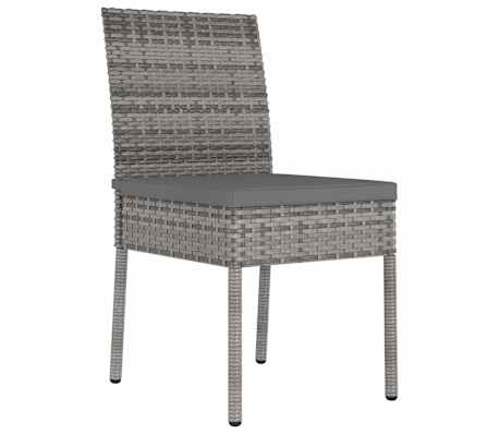 vidaXL Garden Dining Chairs 4 pcs Poly Rattan Grey
