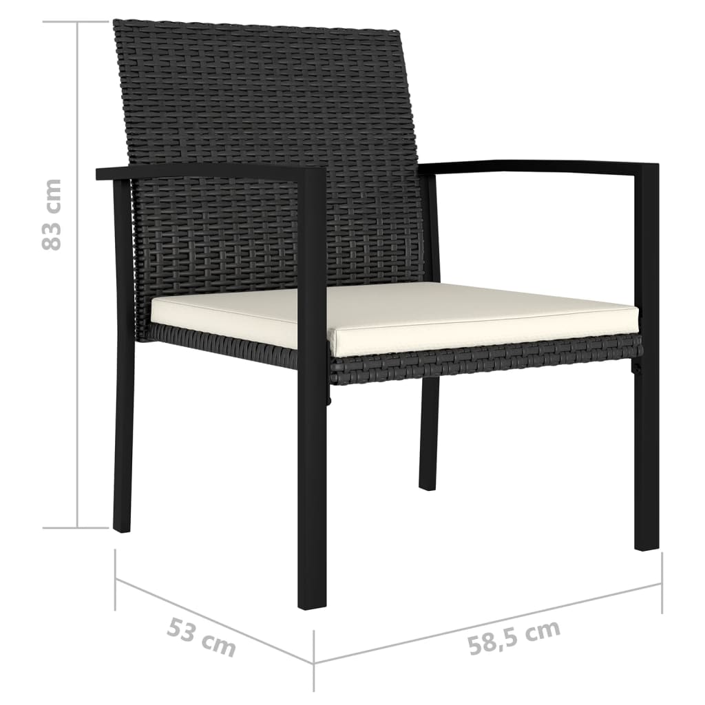 Garden Dining Chairs 2 Pcs Poly Rattan Black VidaXL 16 width=274
