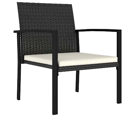 vidaXL Garden Dining Chairs 4 pcs Poly Rattan Black