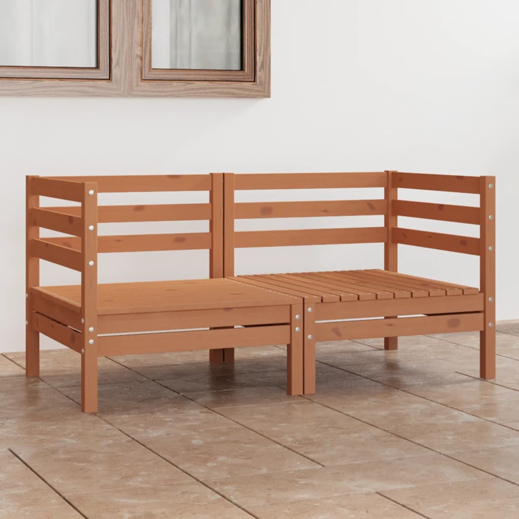 vidaXL 2-Sitzer-Gartensofa Honigbraun Massivholz Kiefer