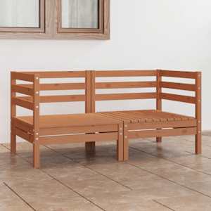 Vrtni kavč dvosed medeno rjava trdna borovina