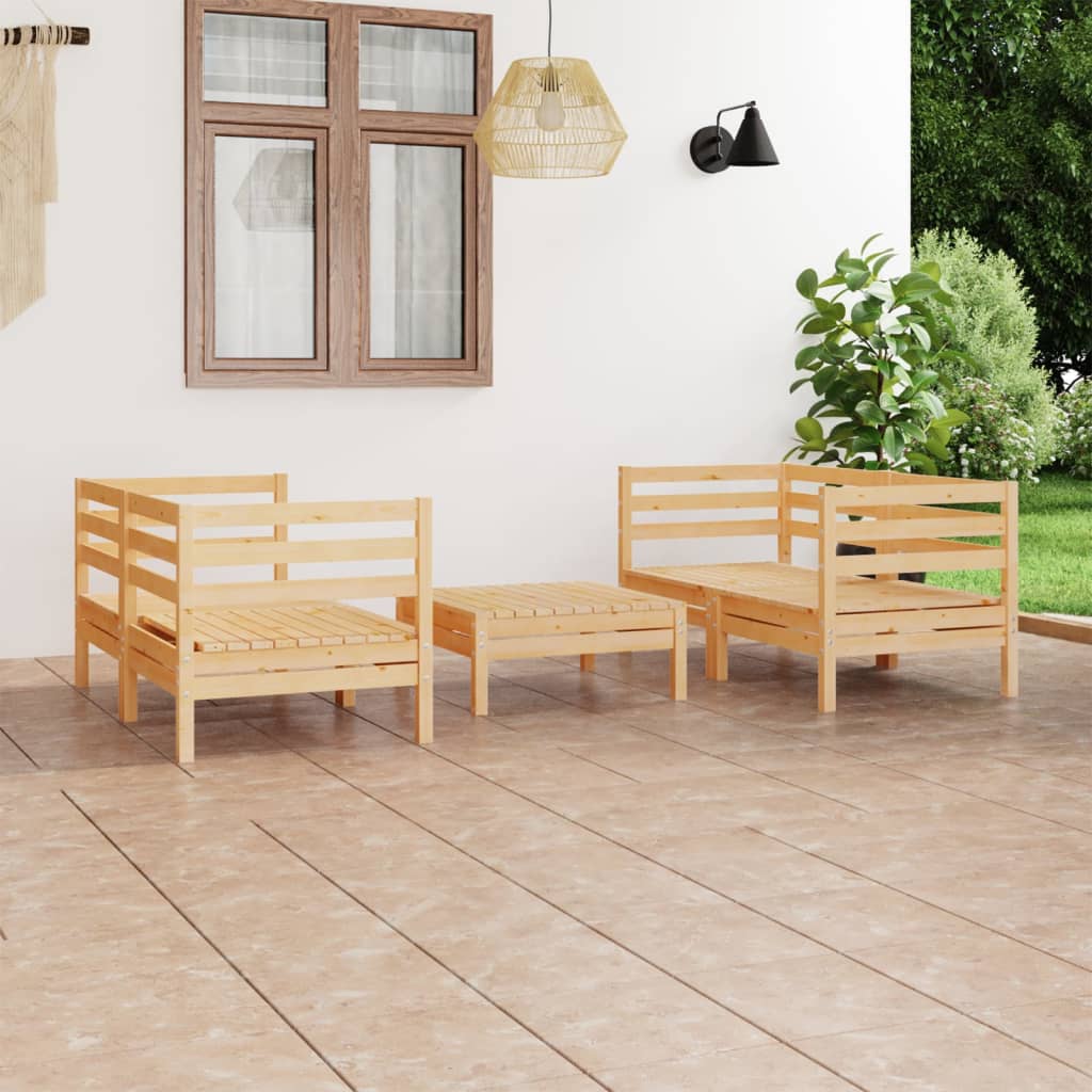 3082397 vidaXL 5 Piece Garden Lounge Set Solid Pinewood (806577+806582×2) kaufen