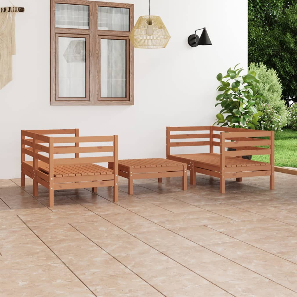 vidaXL Set mobilier de grădină, 5 piese, maro miere, lemn masiv de pin vidaXL