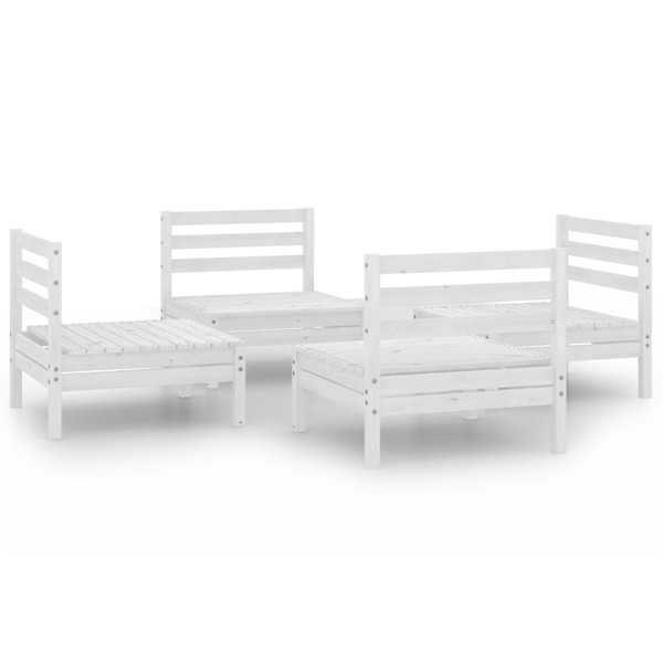 vidaXL 4-osaline aiadiivanikomplekt, valge, t&auml;ism&auml;nnipuit