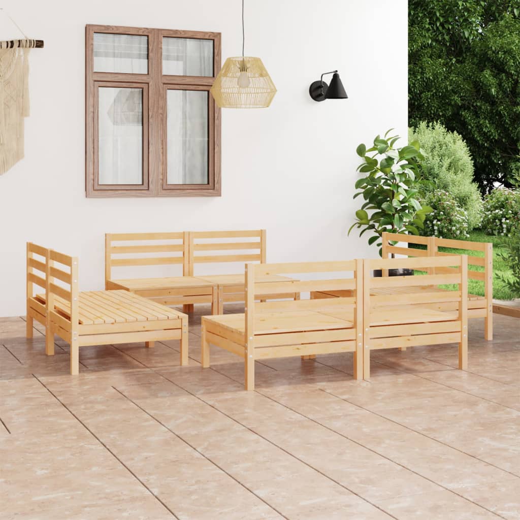 vidaXL 8-tlg. Garten-Lounge-Set Massivholz Kiefer