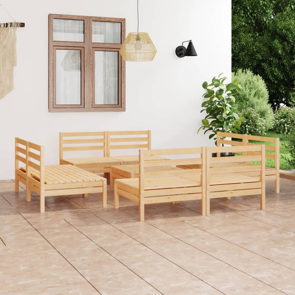 vidaXL Set mobilier de grădină, 9 piese, lemn masiv de pin Mobila Laguna imagine noua