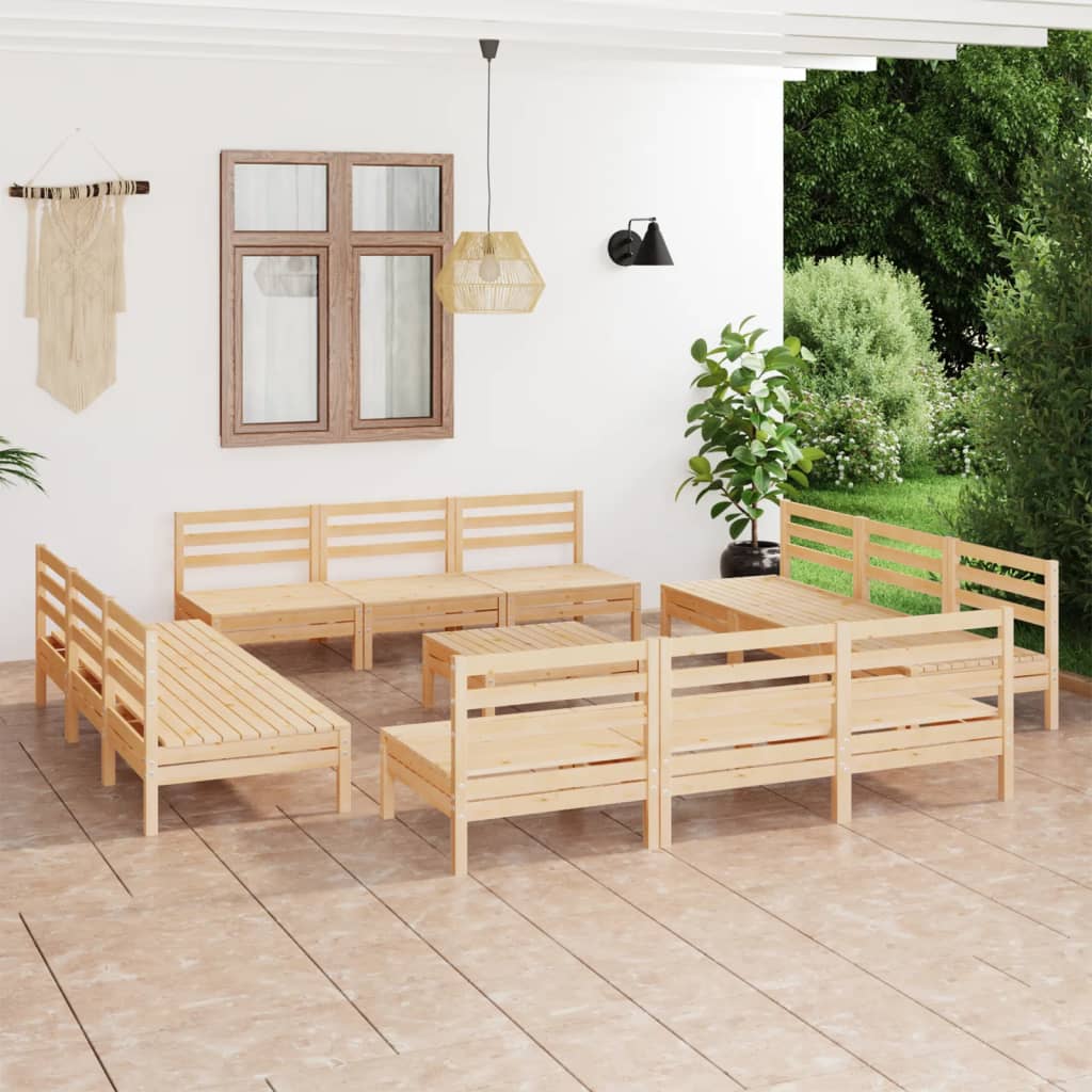 vidaXL Set mobilier de grădină, 13 piese, lemn masiv de pin Mobila Laguna imagine noua