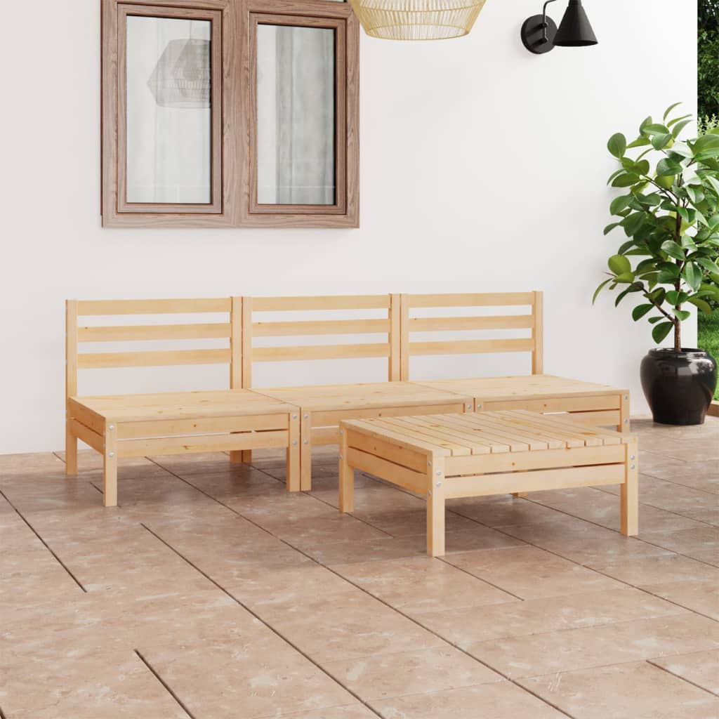 vidaXL Set mobilier de grădină, 4 piese, lemn masiv de pin Mobila Laguna imagine noua