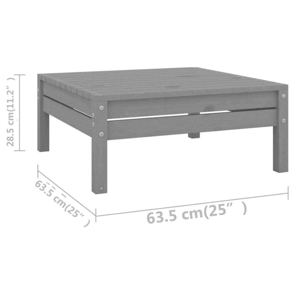 Set mobilier de grădină, 4 piese, gri, lemn masiv de pin
