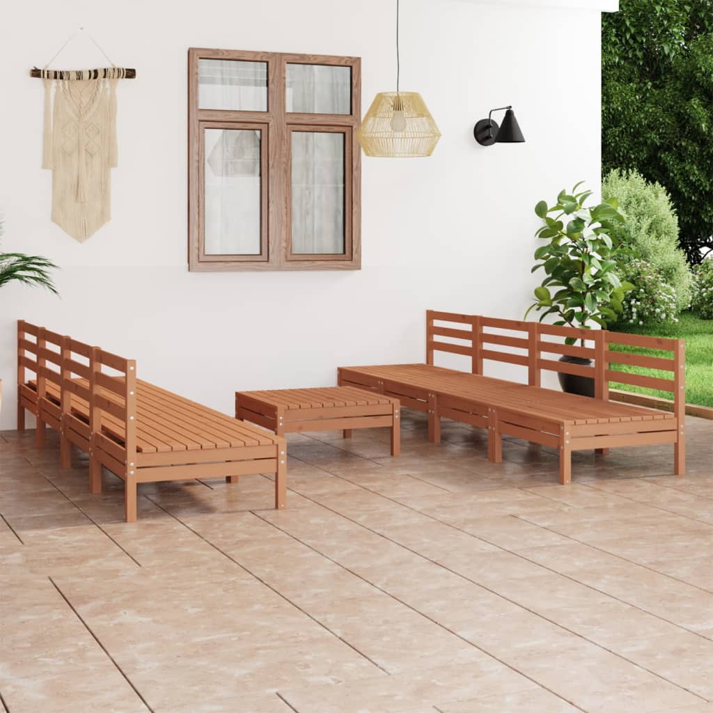 vidaXL Set mobilier de grădină, 9 piese, maro miere, lemn masiv de pin Mobila Laguna imagine noua