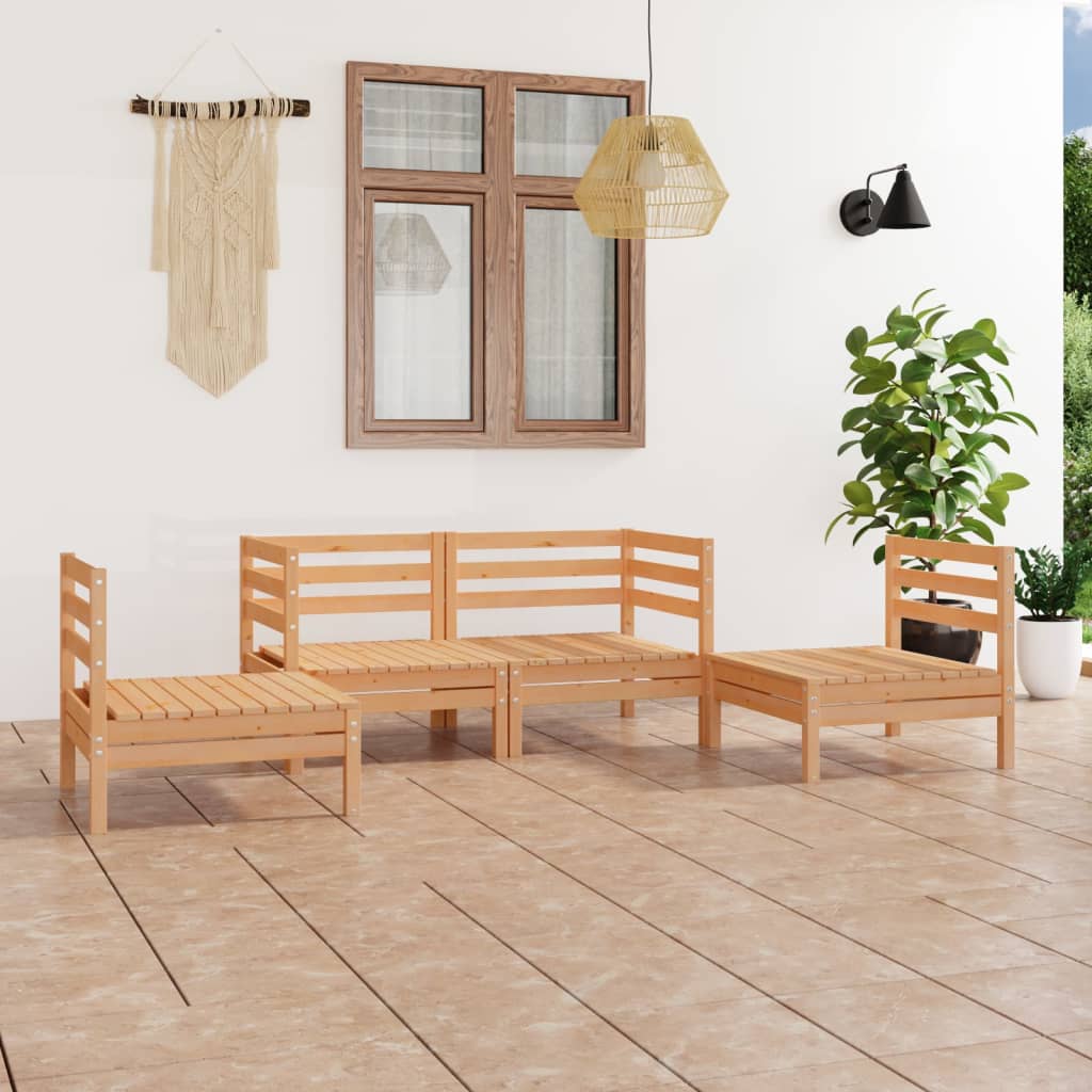 Vidaxl Set Mobilier De Gradina, 4 Piese, Lemn Masiv De Pin