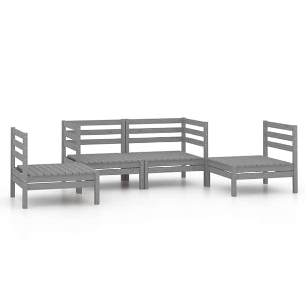 vidaXL 4-osaline aiadiivanikomplekt, hall, t&auml;ism&auml;nnipuit