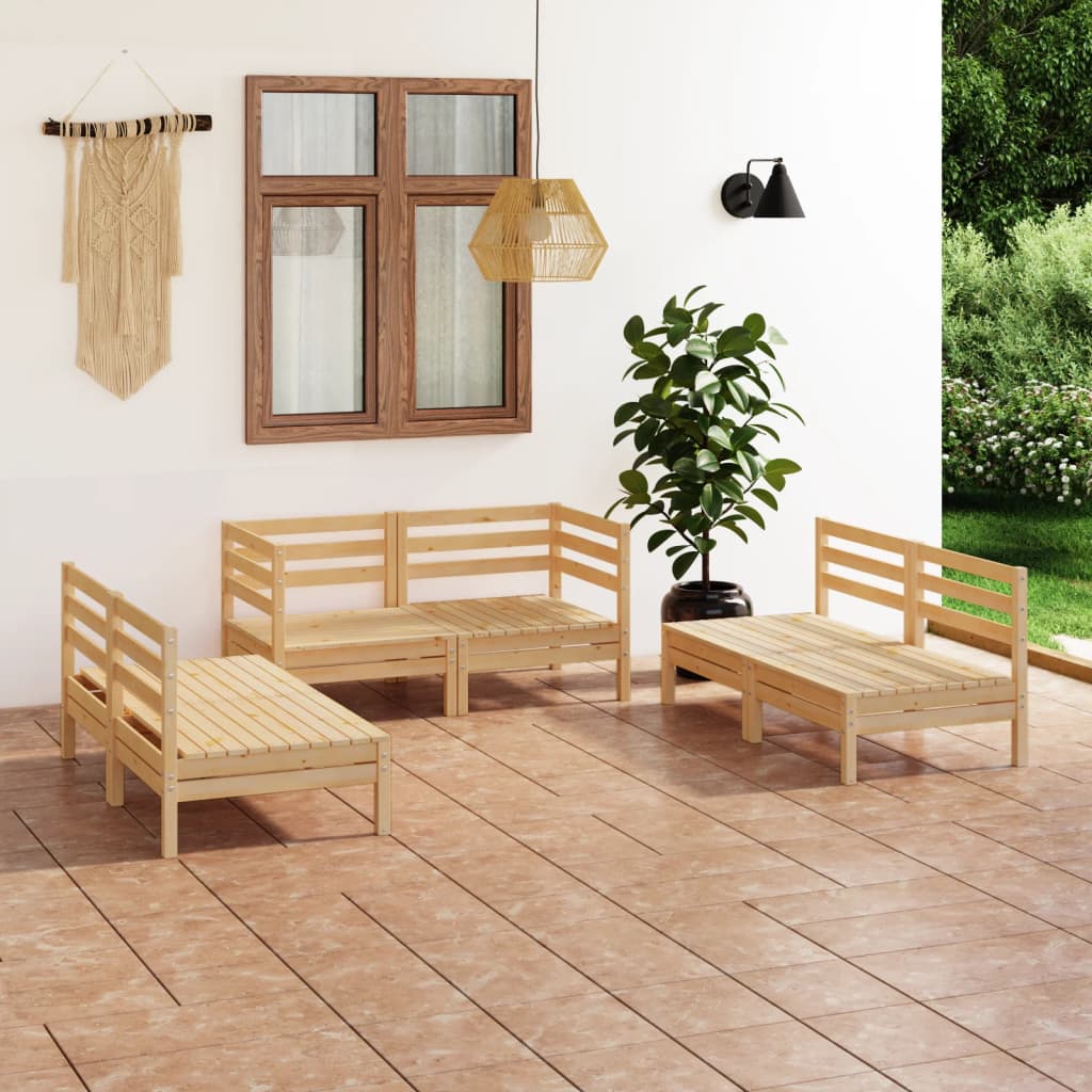 vida XL 6-tlg. Garten-Lounge-Set Massivholz Kiefer