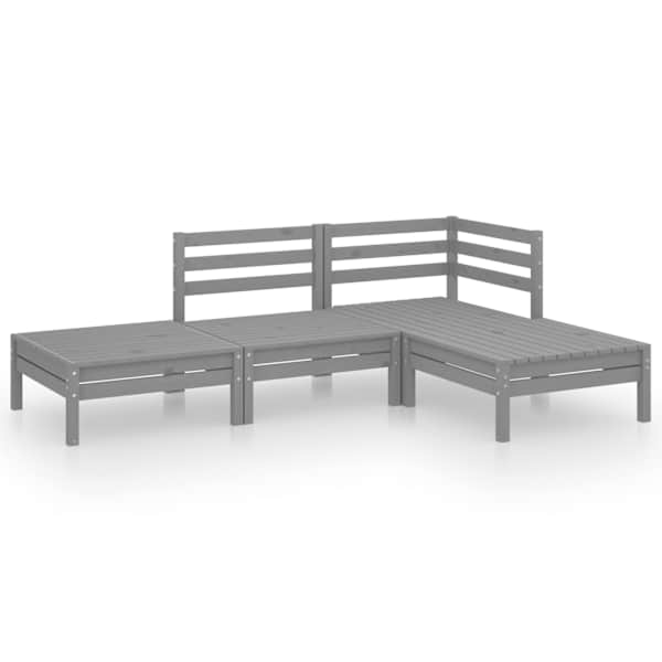 vidaXL 4-osaline aiam&ouml;&ouml;blikomplekt, t&auml;ism&auml;nnipuit, hall