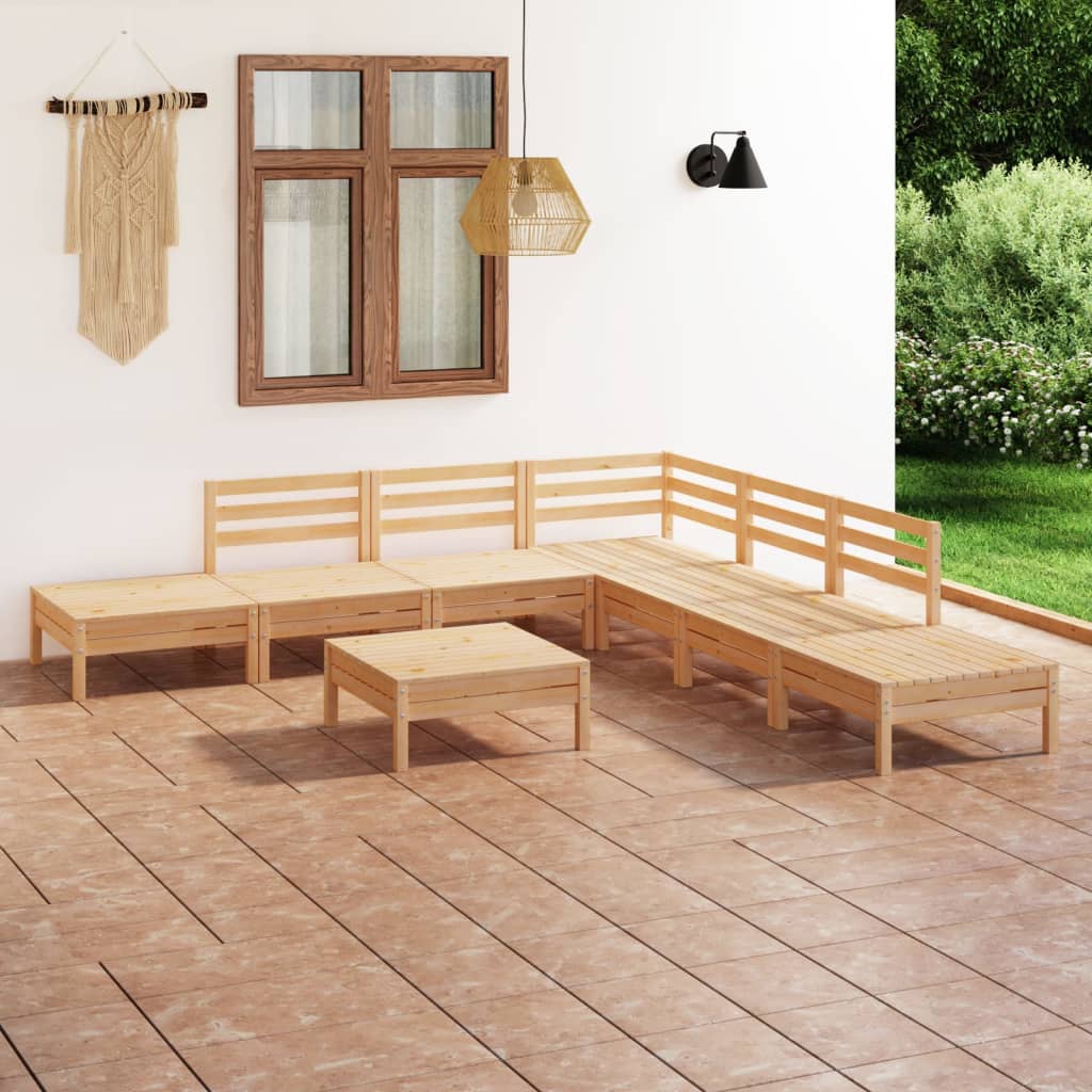 vida XL 8-tlg. Garten-Lounge-Set Massivholz Kiefer
