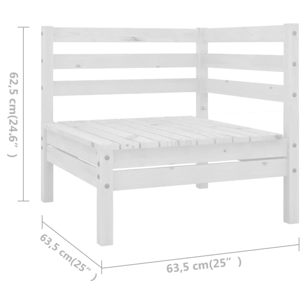Drewniany Zestaw Wypoczynkowy Ogrodowy, Biały, 63,5x63,5x62,5 cm
